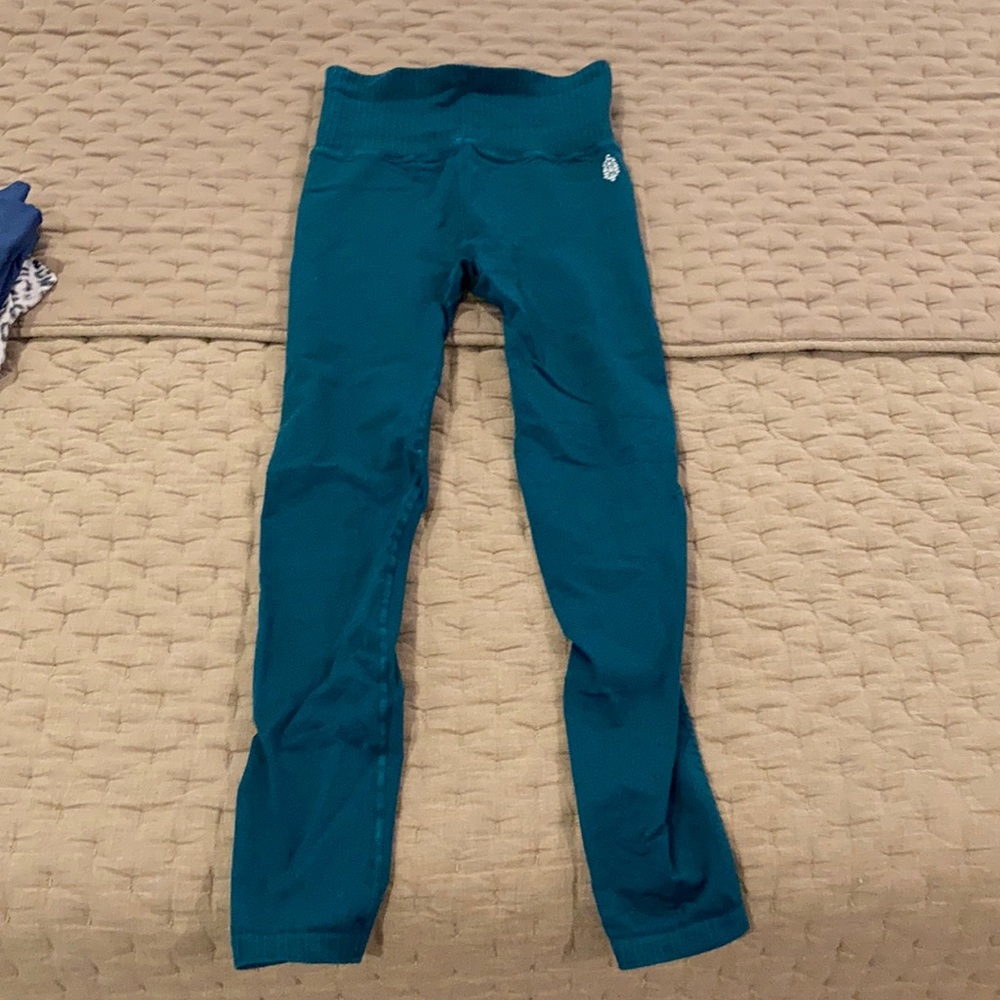 Free People Teal High-Waist Leggings